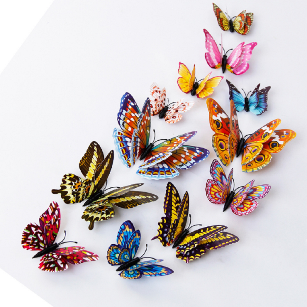 

12-piece Luminous 3D Butterfly Pattern Wall Sticker