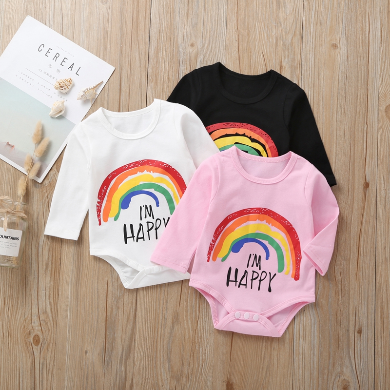 

Baby Rainbow Print Long-sleeve Romper