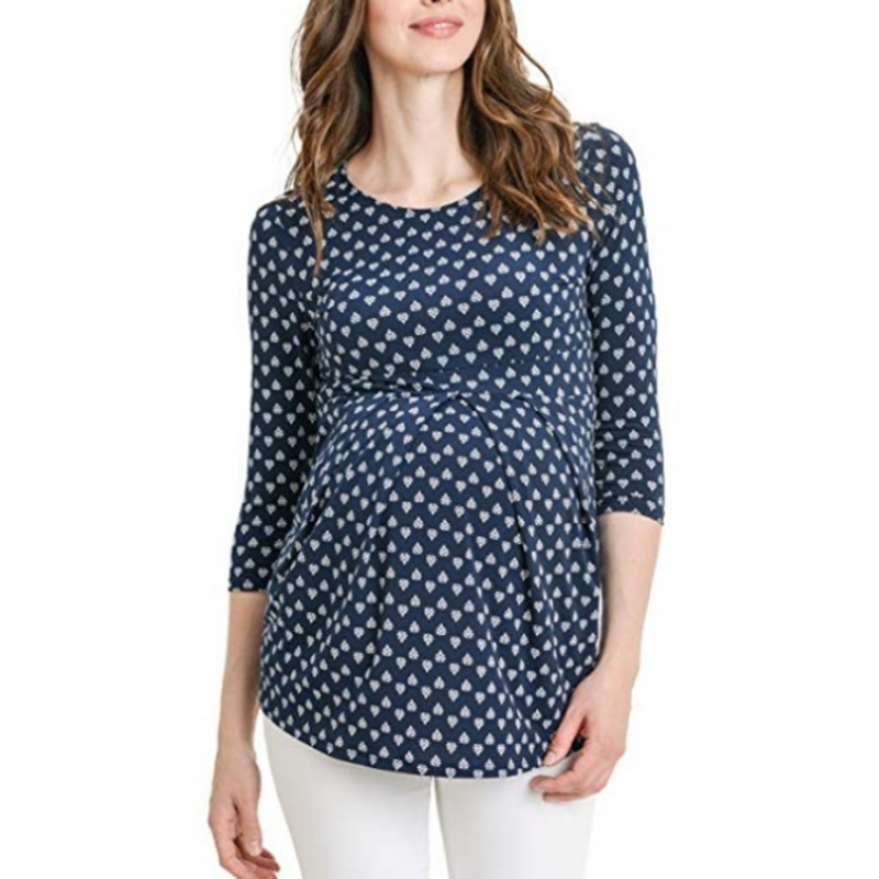 

Trendy Printed Ruffled Maternity Tee