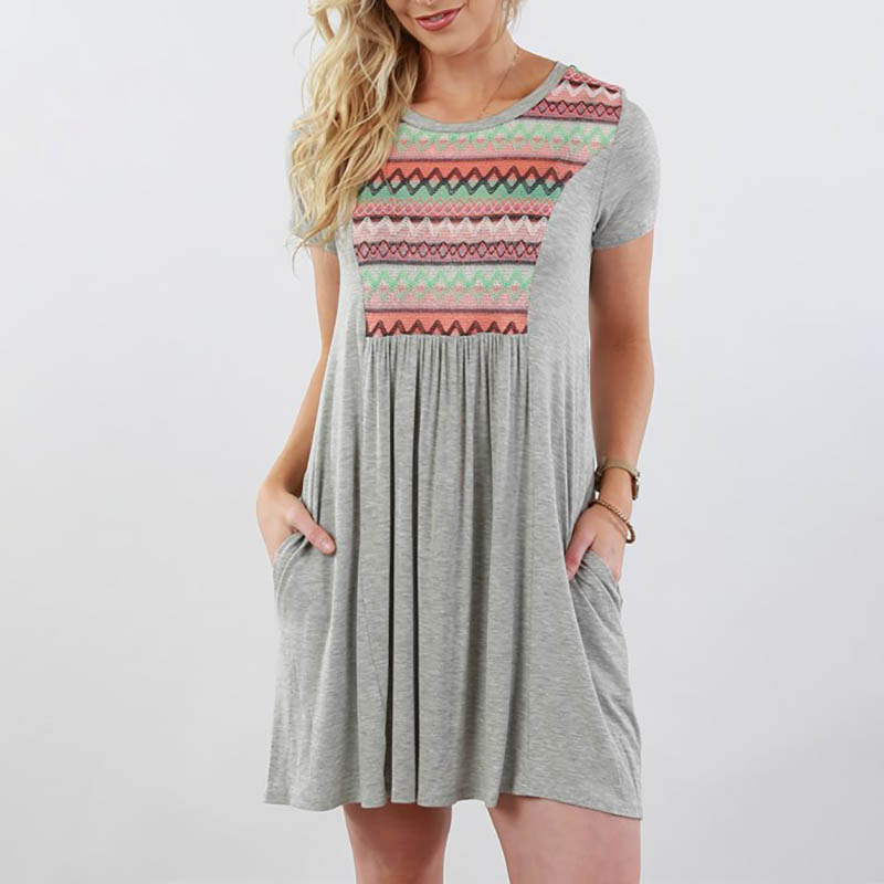 

Fashionable Printed Ruched Mini Dress
