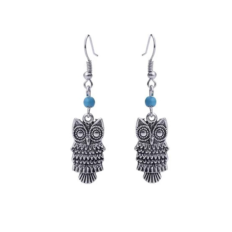 

Retro Owl Design Hook Earrings