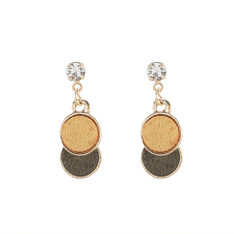 

Concise Colorblock Rhinestone Earrings