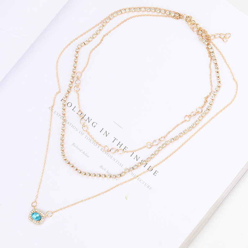 

Trendy Multilayers Rhinestone Chain Necklace