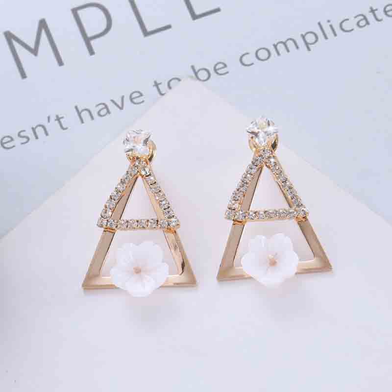 

Trendy Triangle Design Rhinestone Earrings