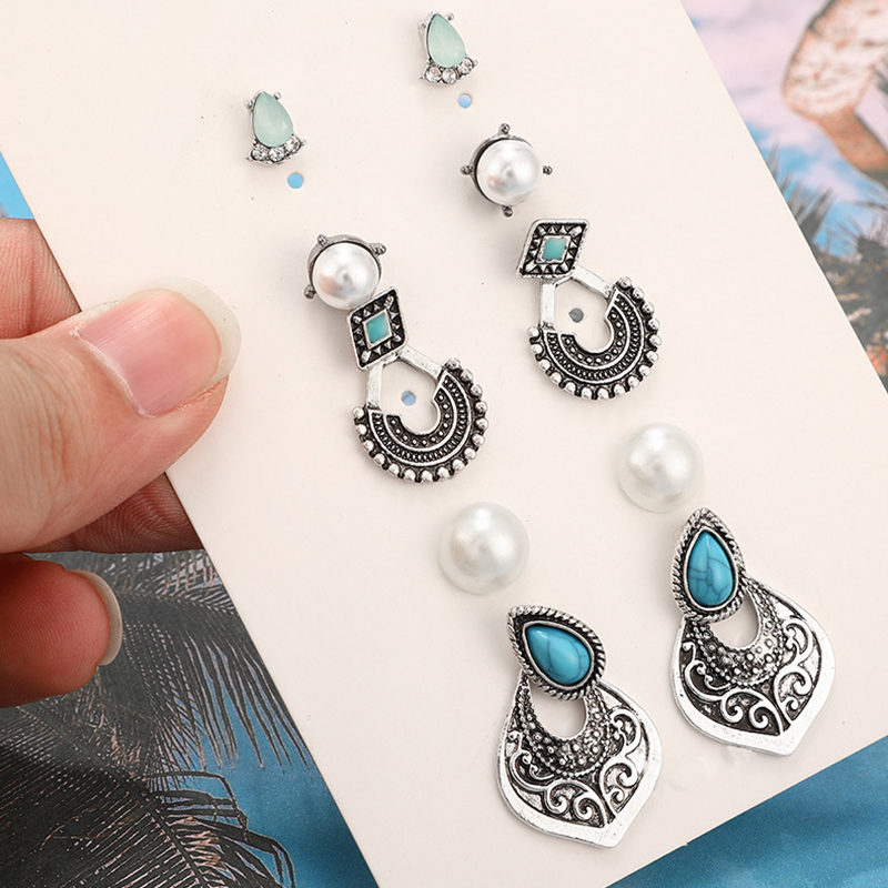 

5 Pcs Vintage Raindrop Earrings