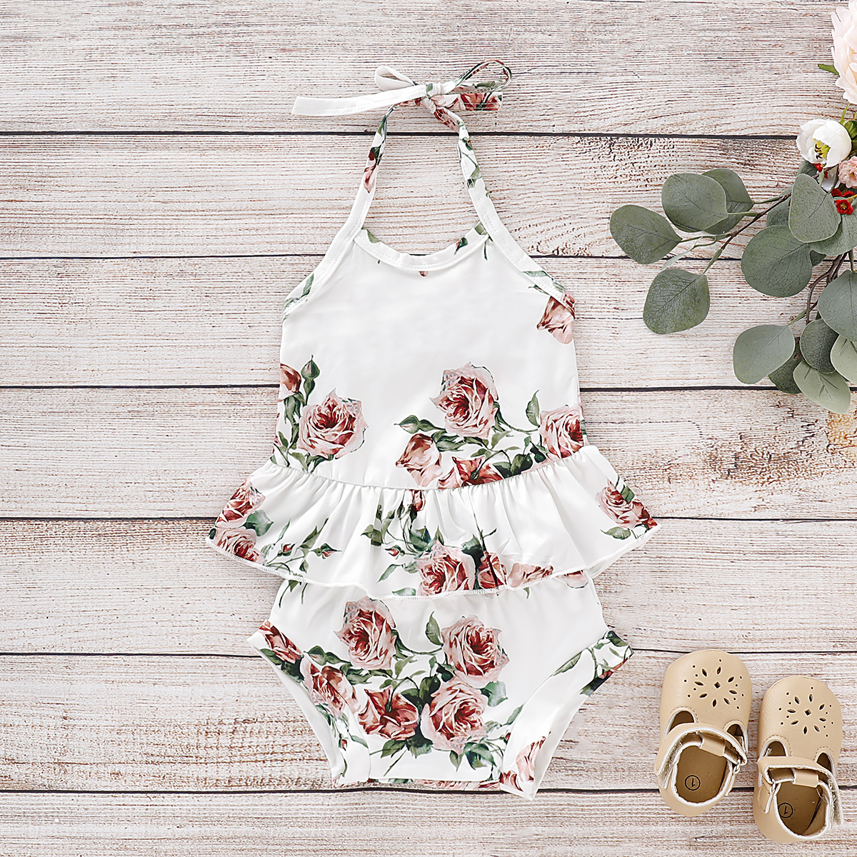 Baby / Toddler Stylish Halter Floral Top and Shorts Set