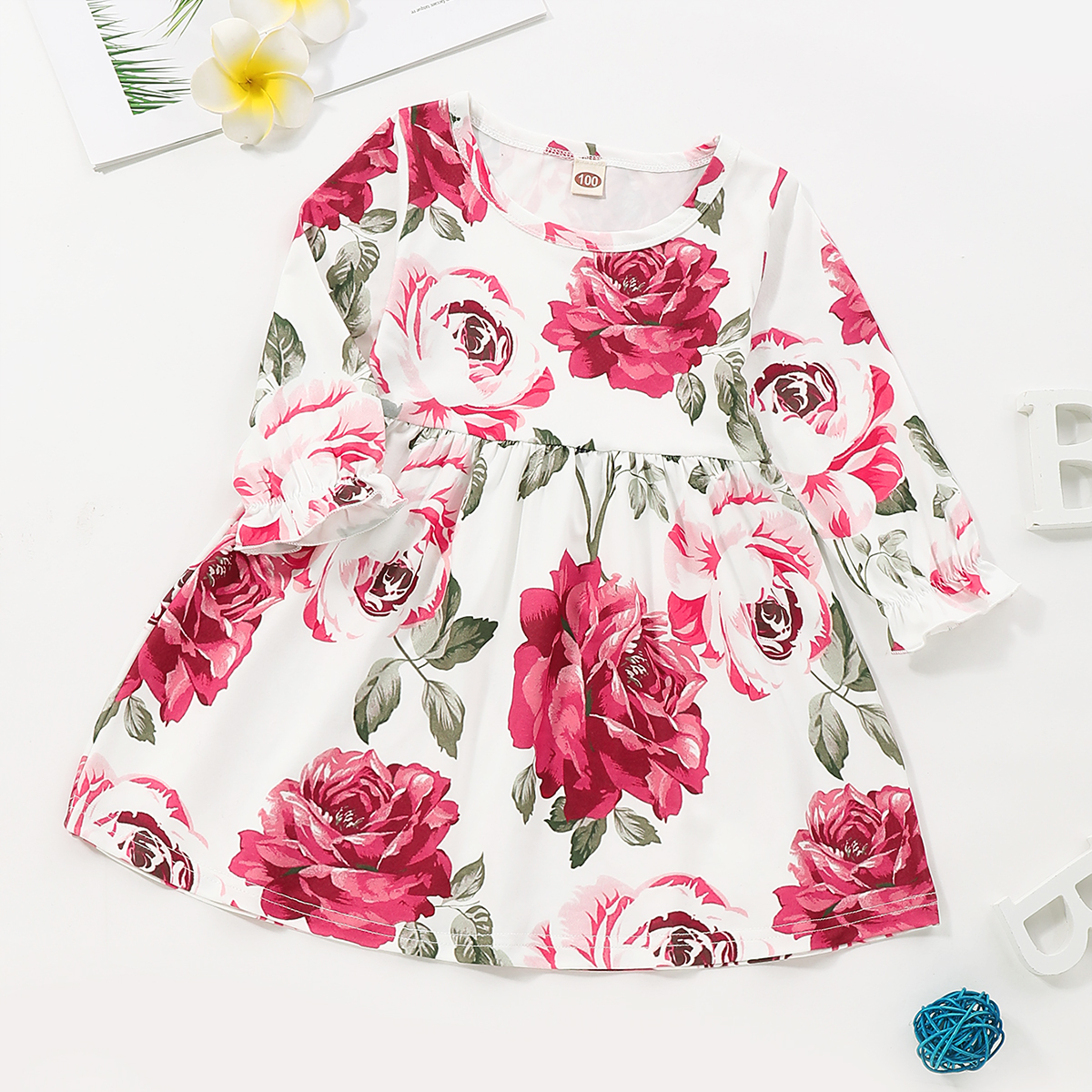 

2019 Baby / Toddler Floral Print Long-sleeve Dress