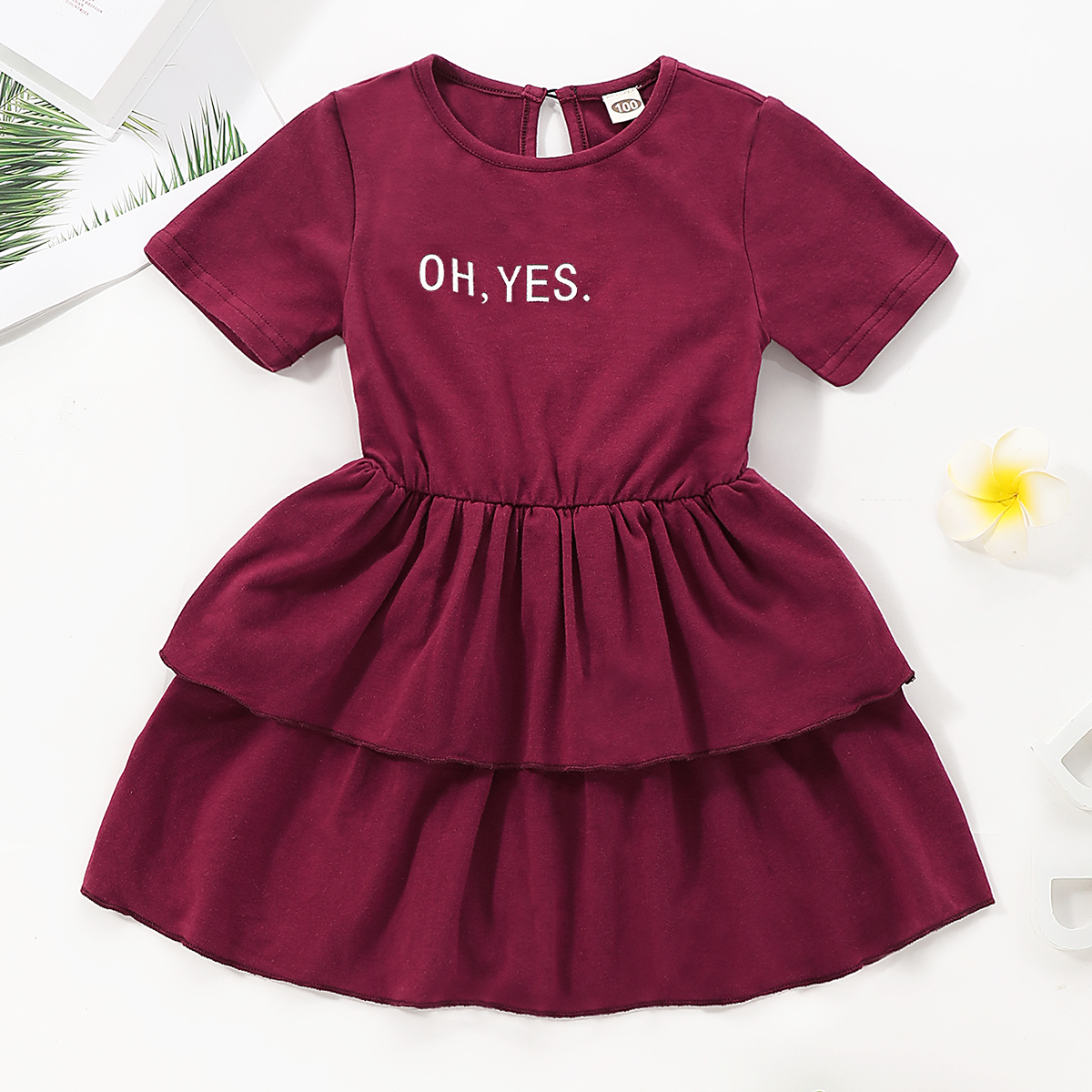 

Baby/ Toddler Girl's Letter Tiered Dress