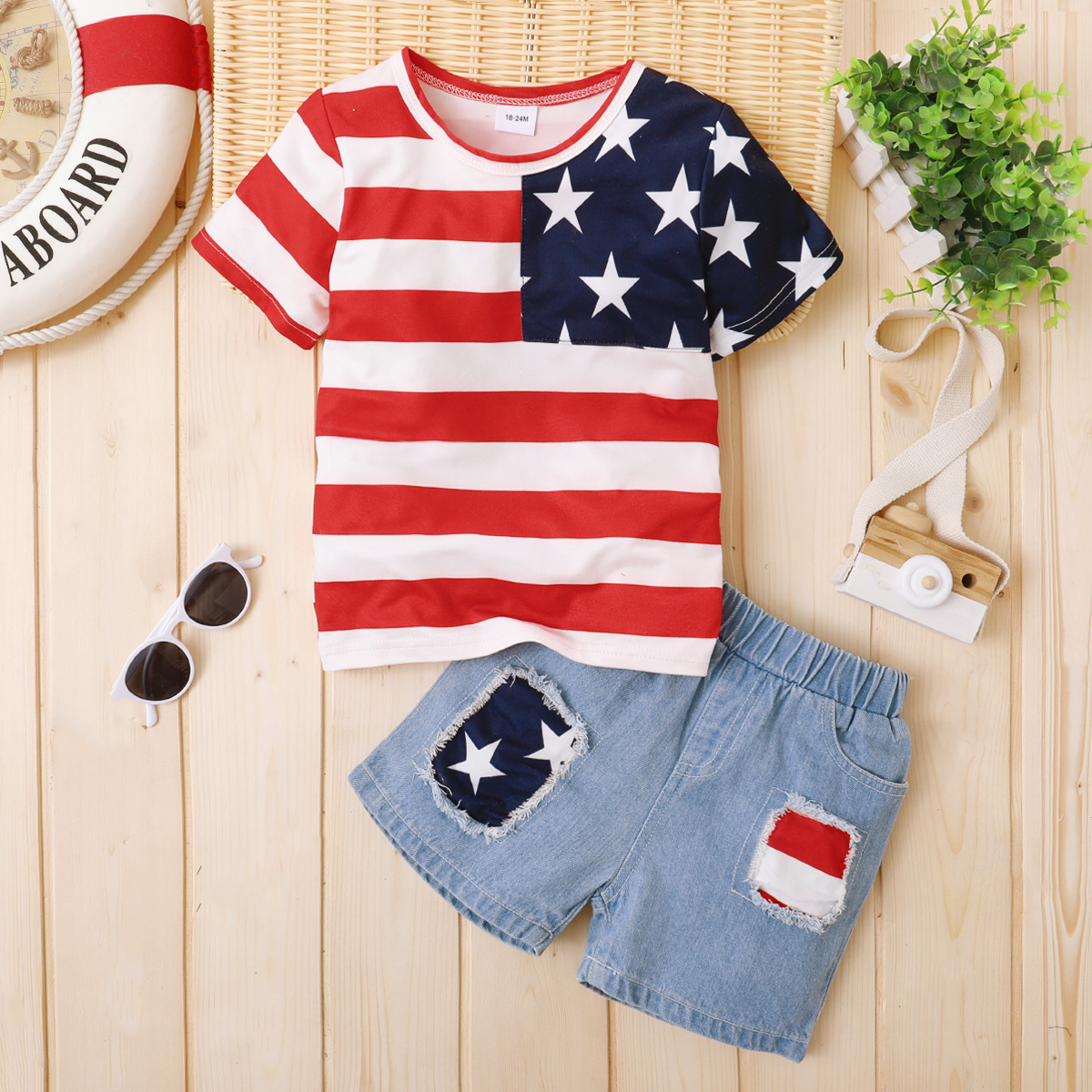 

2pcs Baby Unisex Party Short-sleeve Cotton Baby's Sets