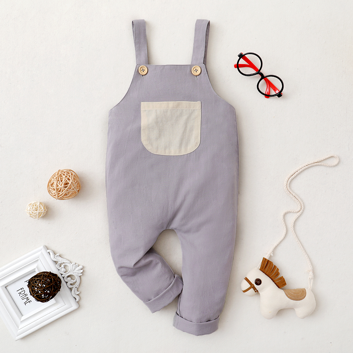 

1pc Toddler Unisex Cotton Casual Overalls