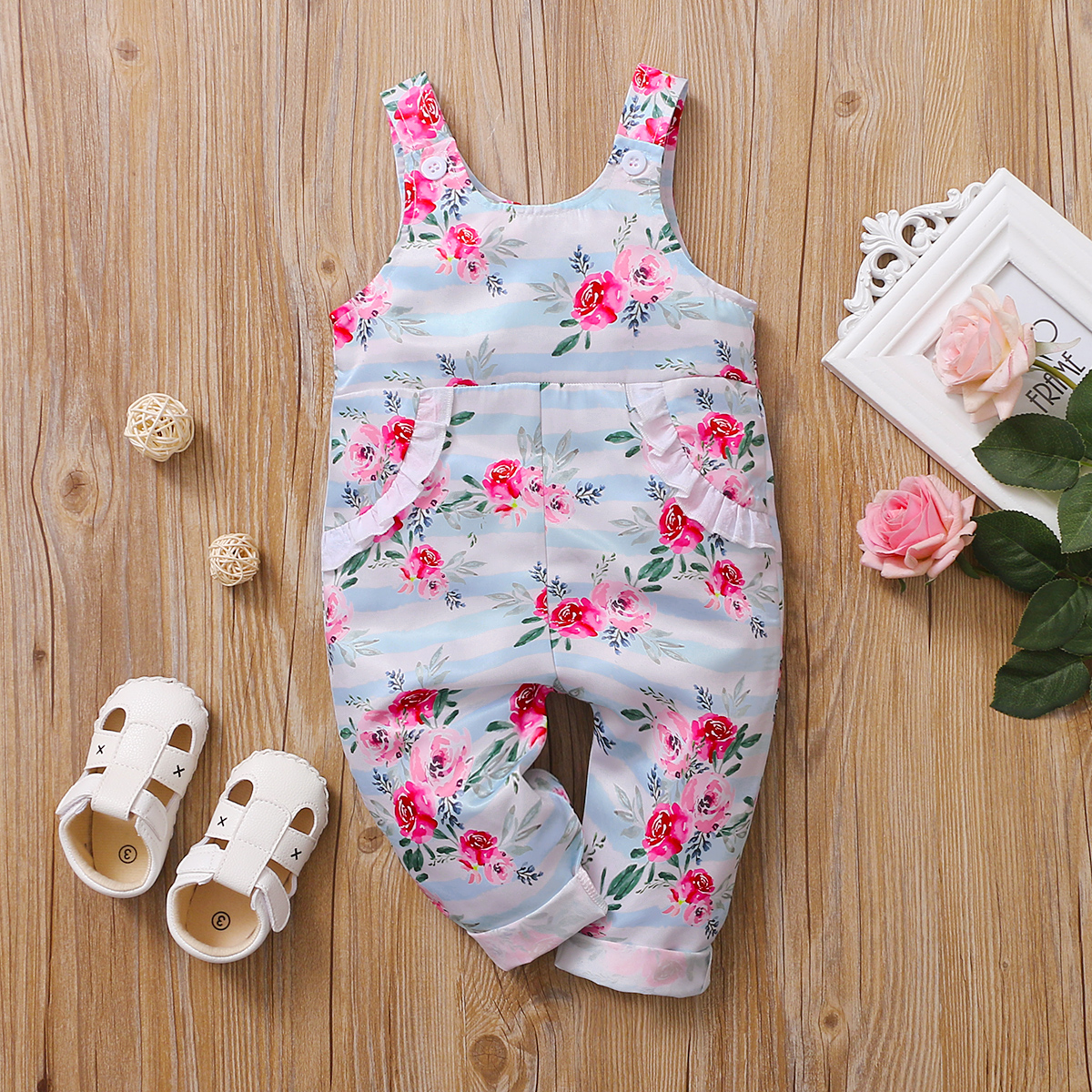 

Baby Girl Floral straight Overalls Romper Baby Outfits