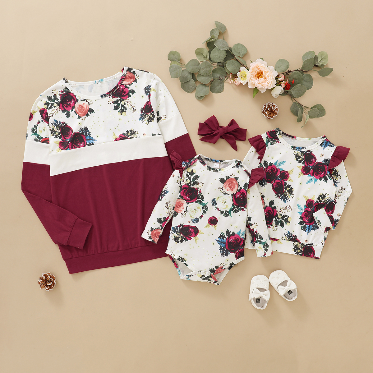 

Floral Print Sweatshirts for Mom and Me