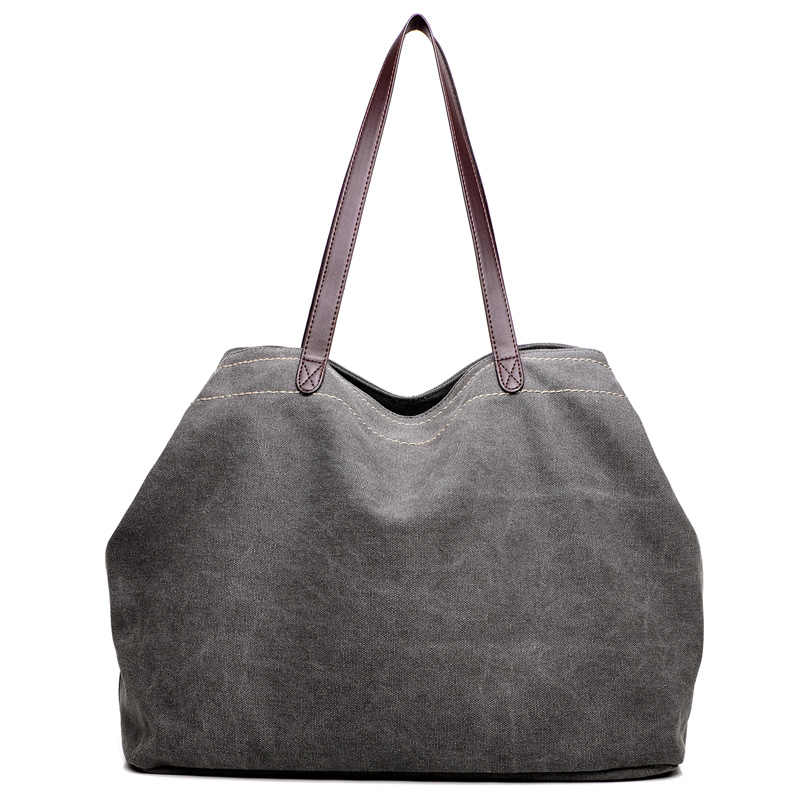 

Casual Large Capacity Solid Handbag