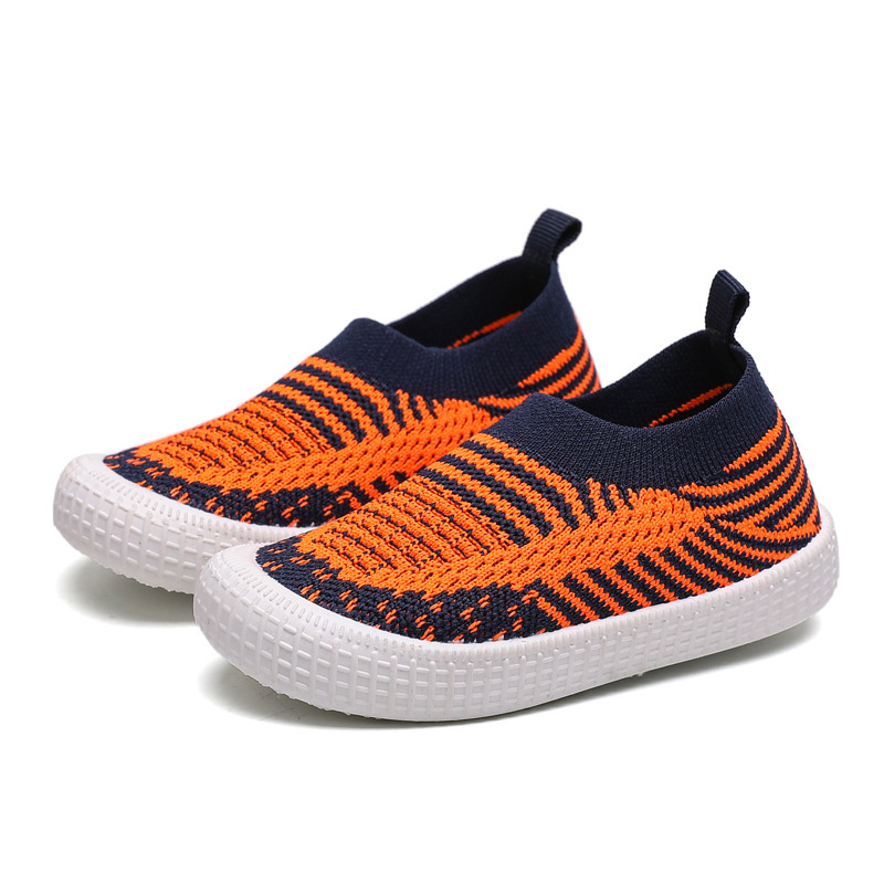 

Toddler / Kids Breathable Knitted Striped Casual Shoes