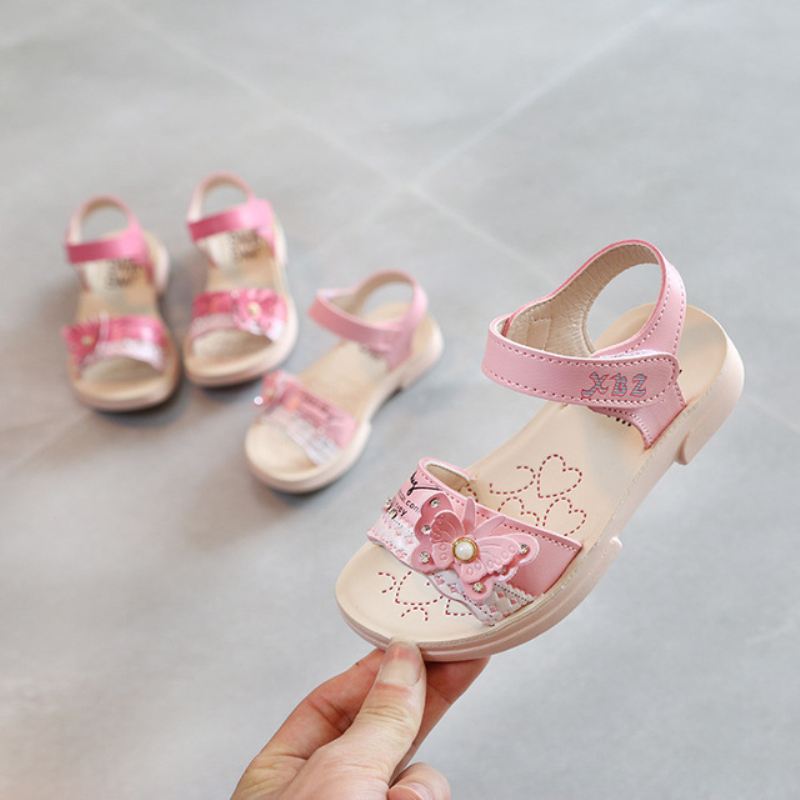 

Sweet Butterfly Applique Heart Print Sandals