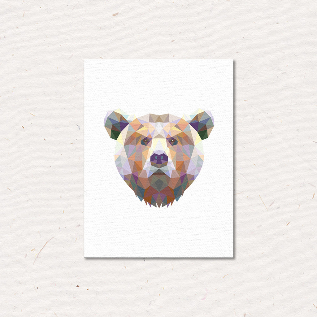 

Brown Bear Color Block Wall Decorative Oil Painting