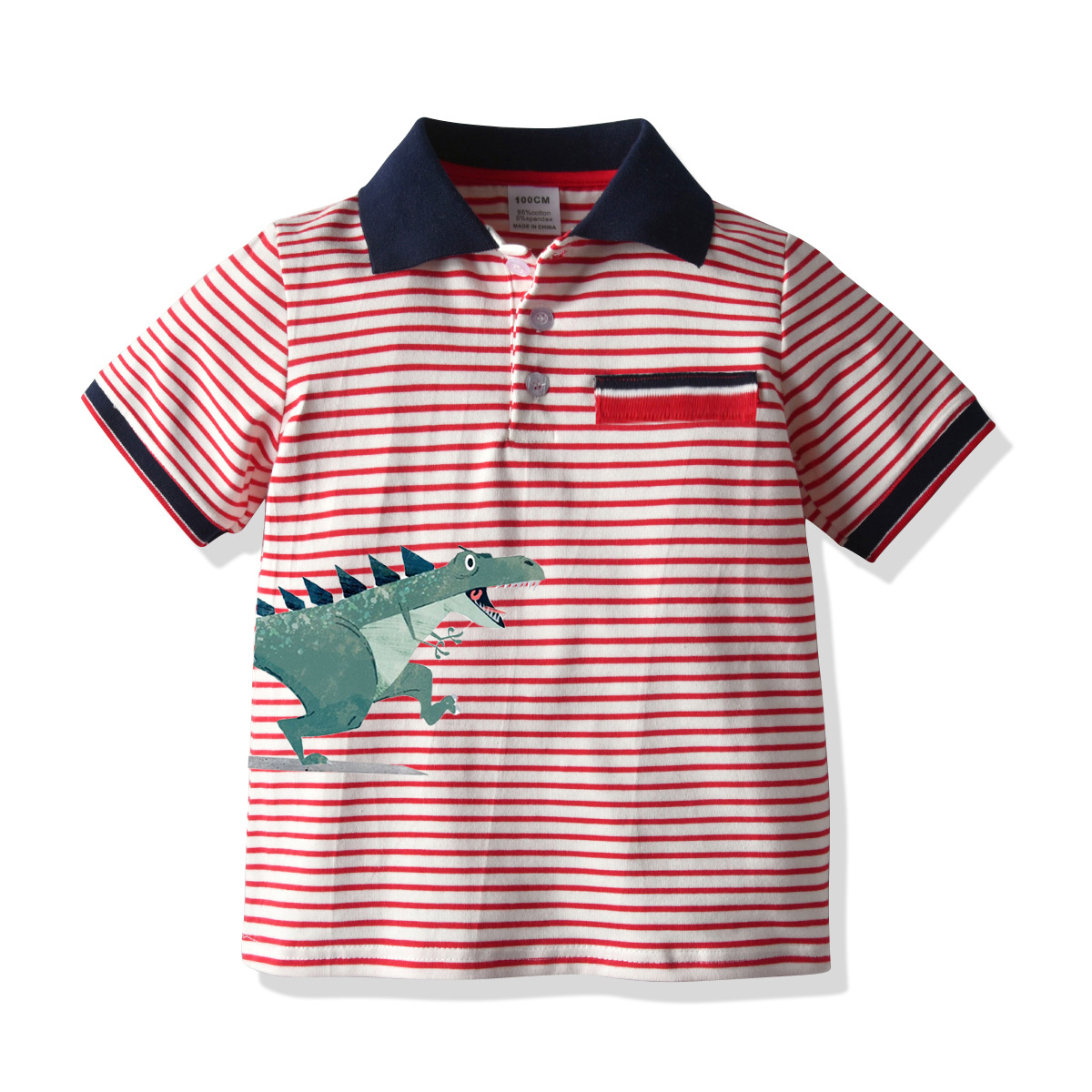 

Baby / Toddler Boy Dinosaur Striped Polo Tee
