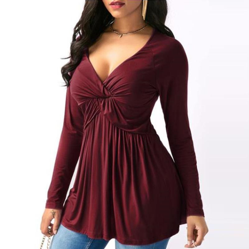 

Stylish Ruched Long-sleeve Tee