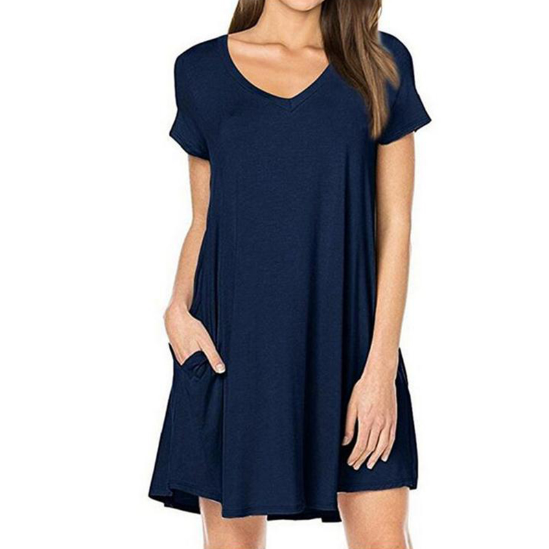 

Stylish Pocket Design Short-sleeve Dress