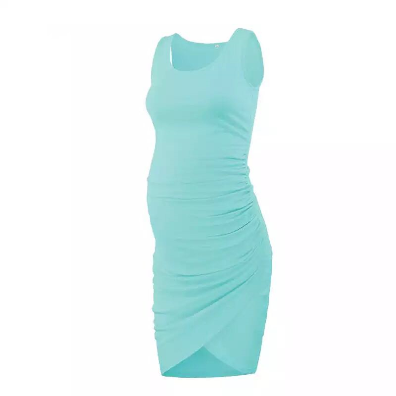 

Casual Solid Sleeveless Maternity Dress