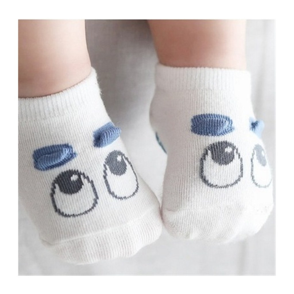 

2-pack Baby / Toddler Eyes Print Antiskid Socks