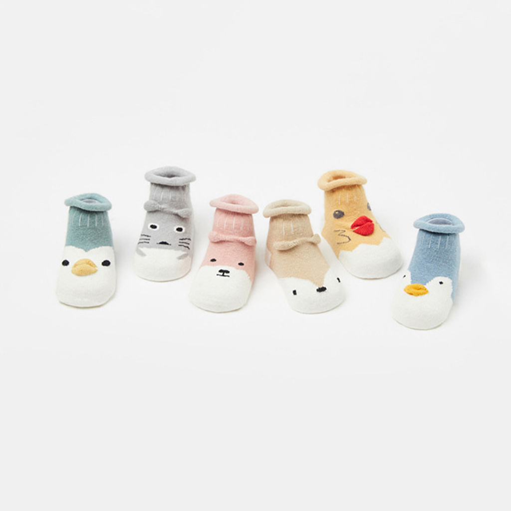 

6-pack 3D Ear Animal Decor Socks