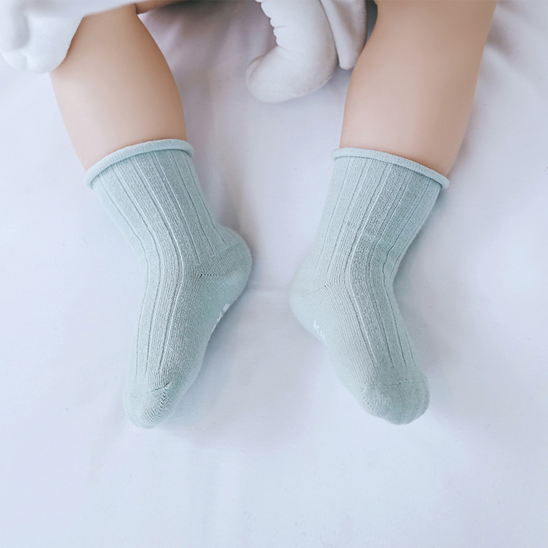 

3-pair Baby Solid Kintted Antiskid Socks