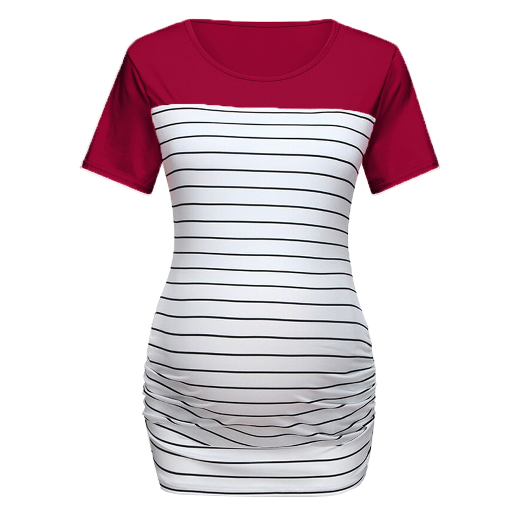 

Sassy Striped Short-sleeve Maternity Tee