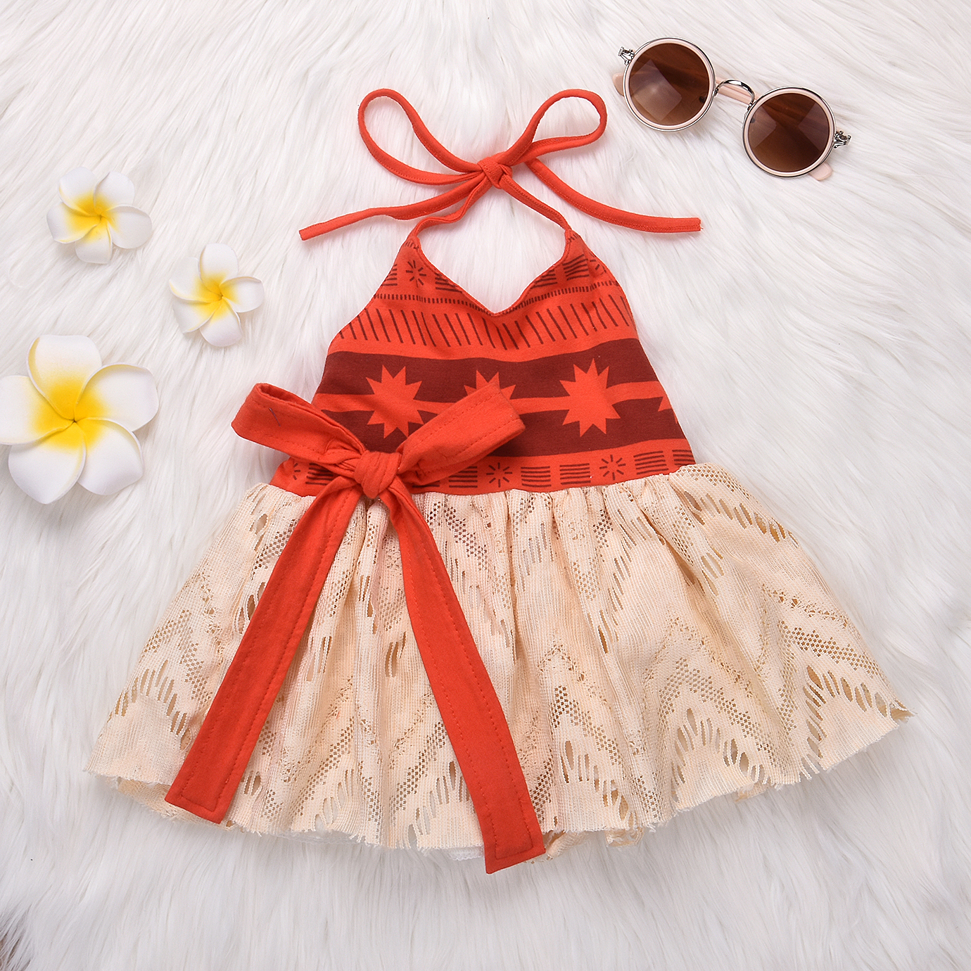 

Trendy Printed Hollow Out Color Blocked Halter Dress