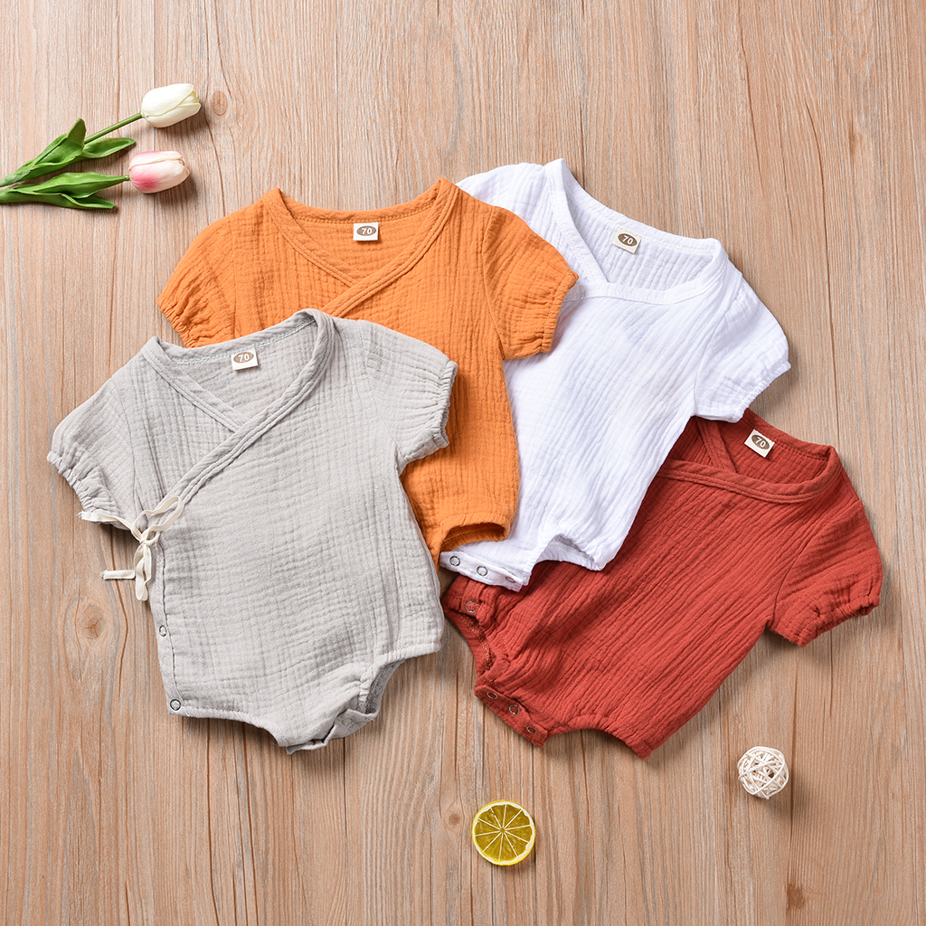 

Baby / Toddler Chinese Style Strappy Design Solid Bodysuit