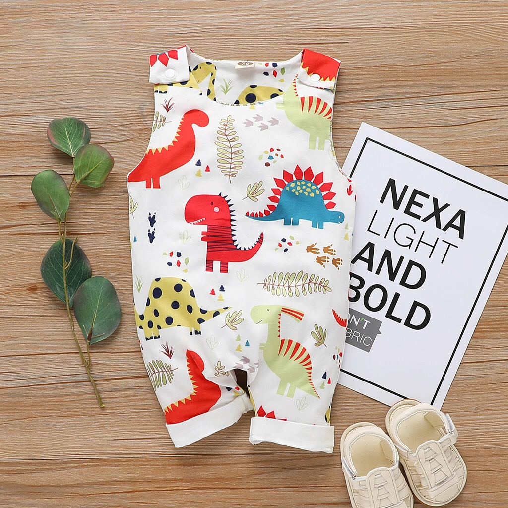 

Baby Lovely Dinosaur Print Sleeveless Bodysuit