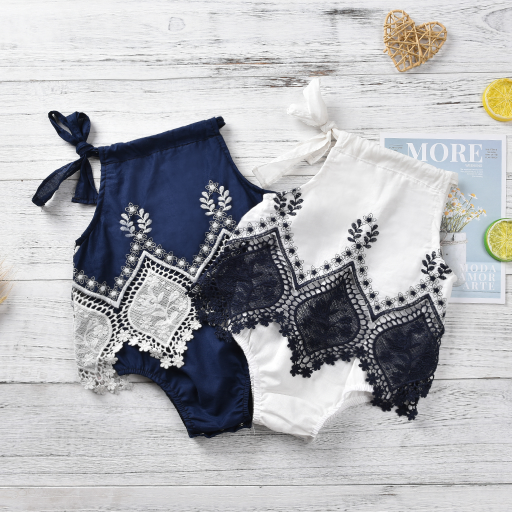 

Baby Girl Ethnic Style Lace Hollow Sleeveless Romper