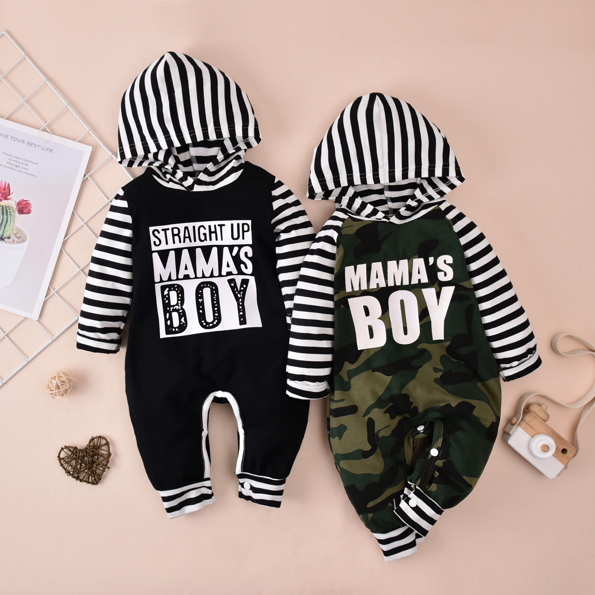 

Baby Striped Hooded Jumpsuit