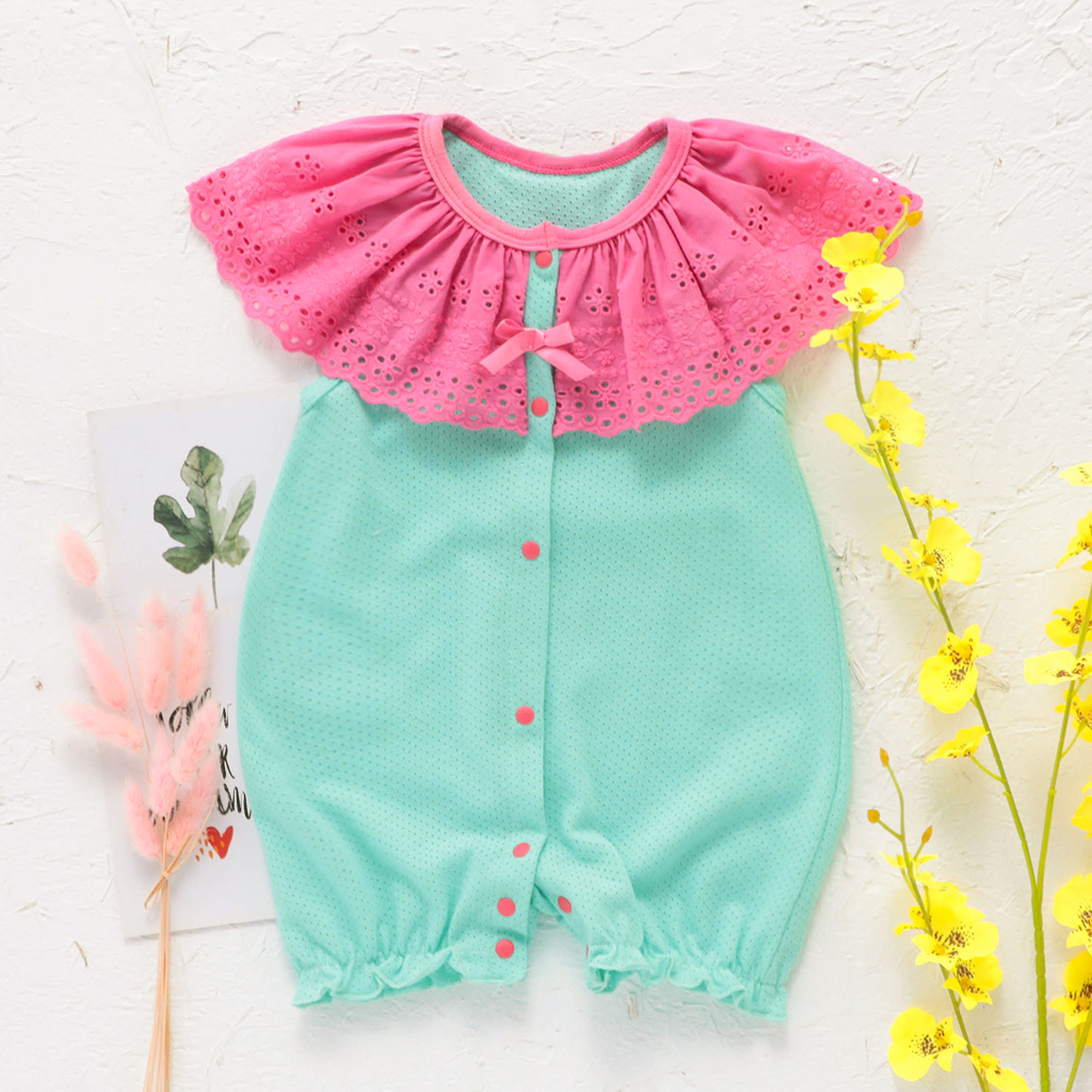 

Baby Color Contrast Lace Design Bodysuit