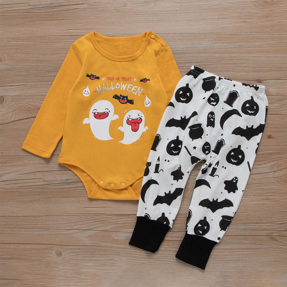 

Baby / Toddler Halloween Cartoon Print Bodysuit and Pants Set