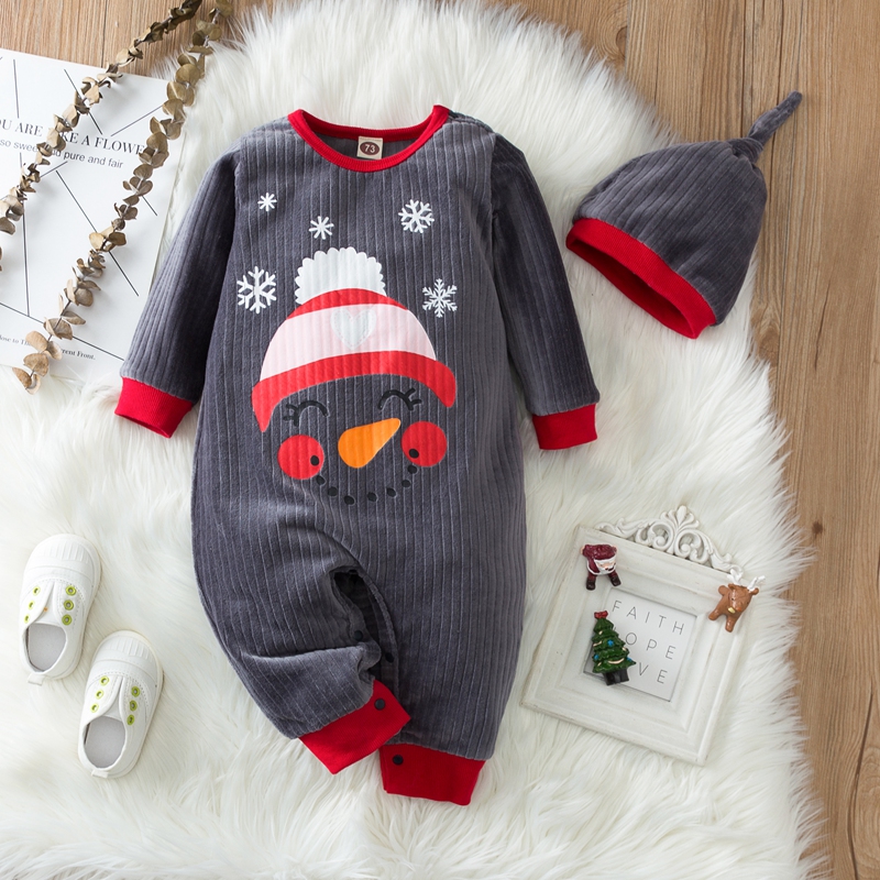 

2-piece Baby Christmas Jumpsuit and Hat