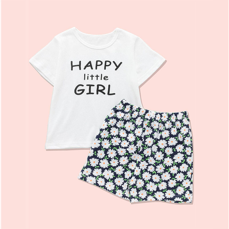 

2-piece Toddler Letter Top and Shorts Set