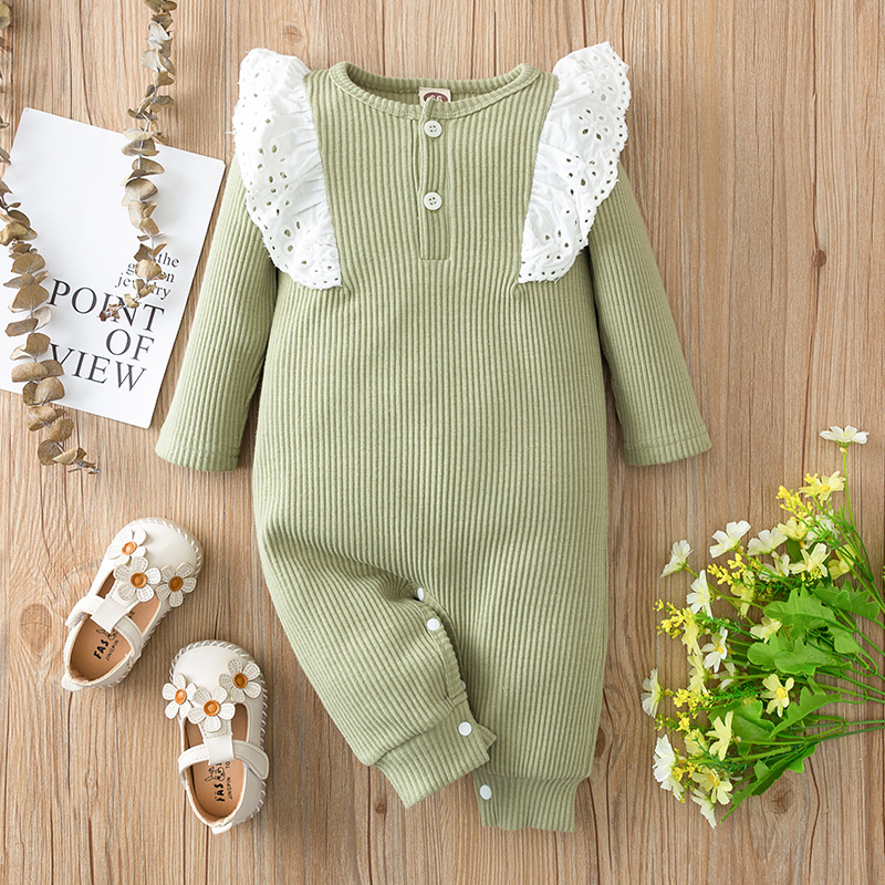 

Baby Solid Ruffled Jumpsuit