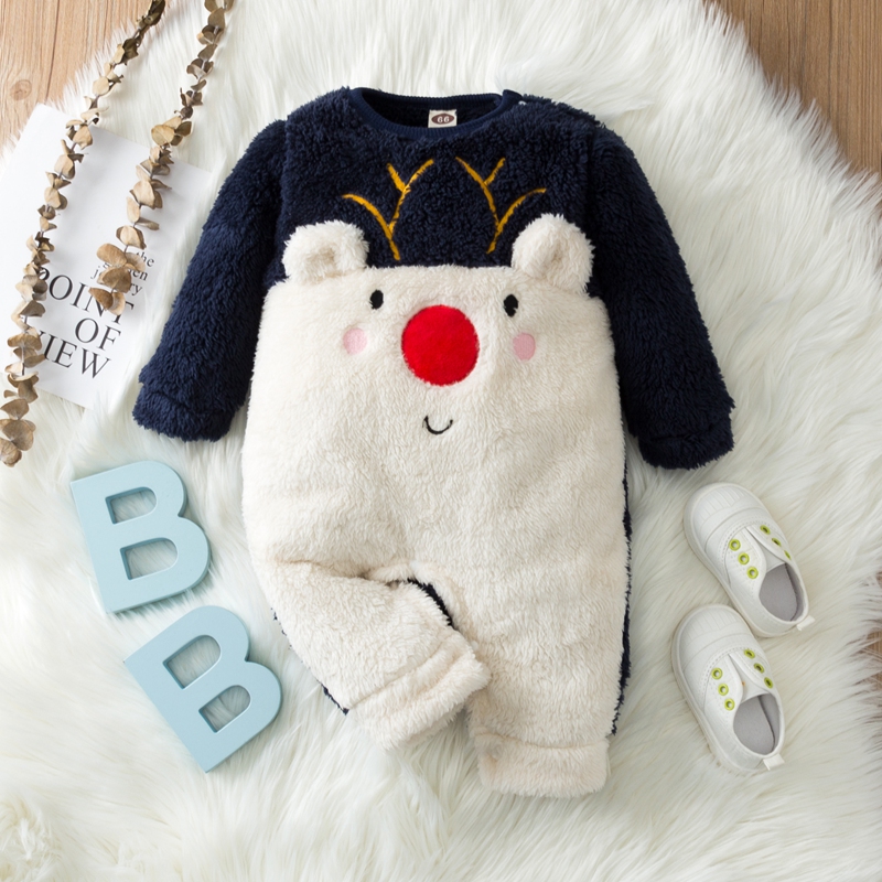 

Baby Elk Christmas Fleece Jumpsuit