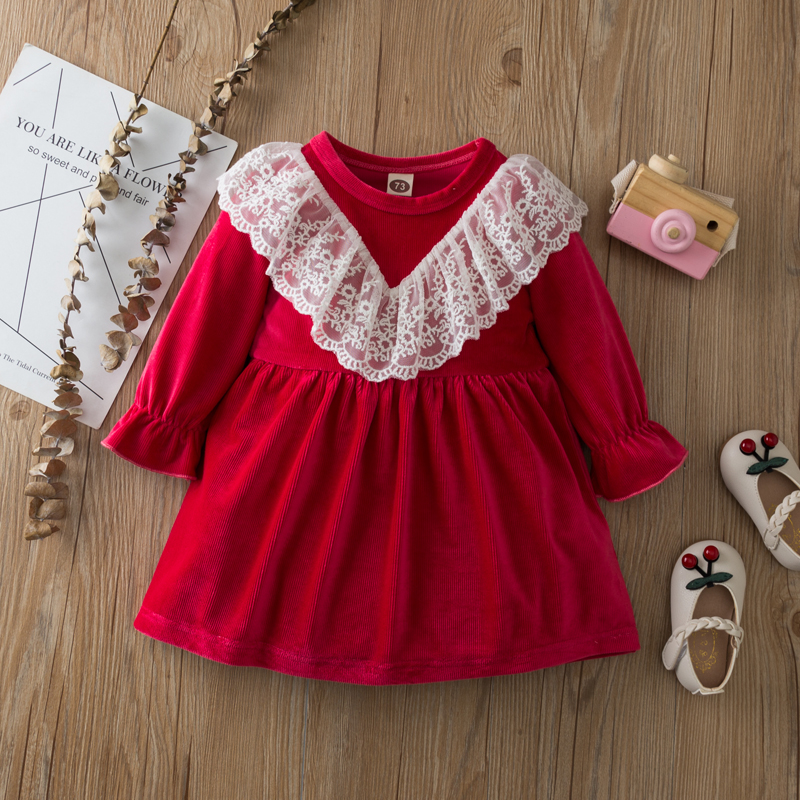 

Baby Girl Retro Dress Princess Fashion Long Sleeve Infant Clothing Outfits