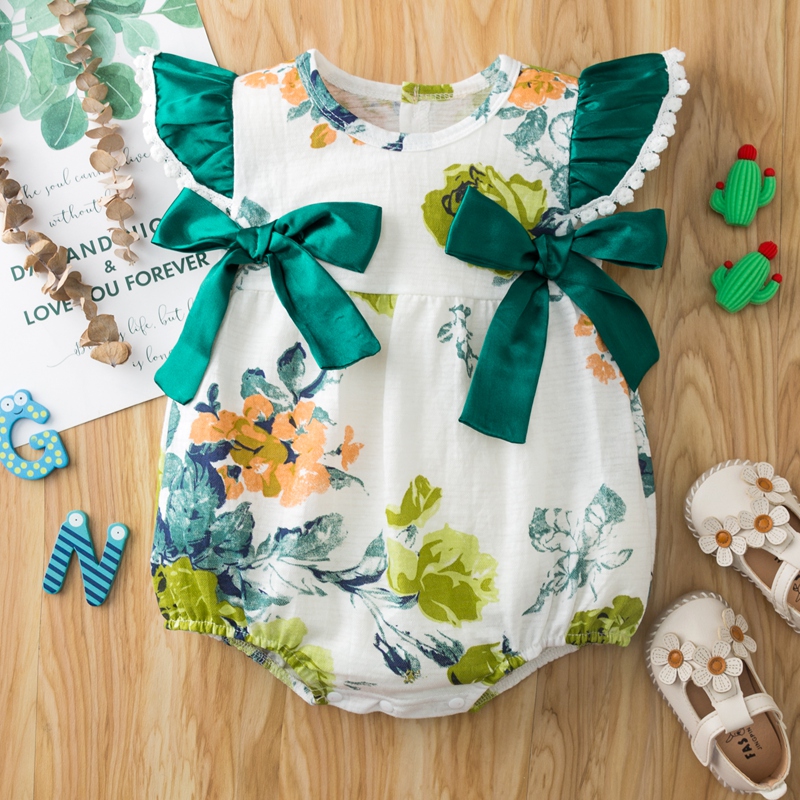 

Baby Girl Sweet Floral Bowknot Rompers & Bodysuits