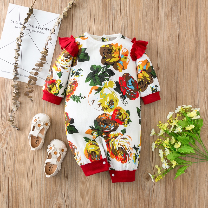 

Baby Floral Ruffled Jumpsuit