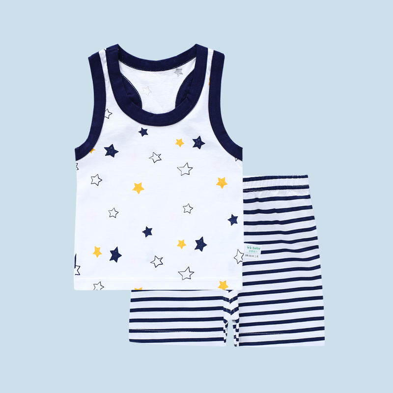 

Baby / Toddler Stars Print Tank and Striped Shorts Set