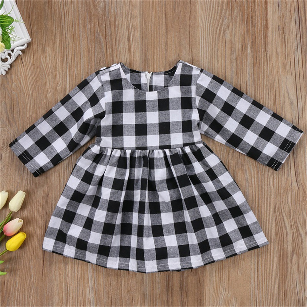 

Baby / Toddler Girl Plaid Long-sleeve Dress