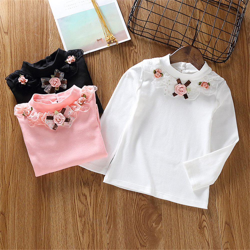 

Baby / Toddler Pretty Floral Decor Solid Long-sleeve Top