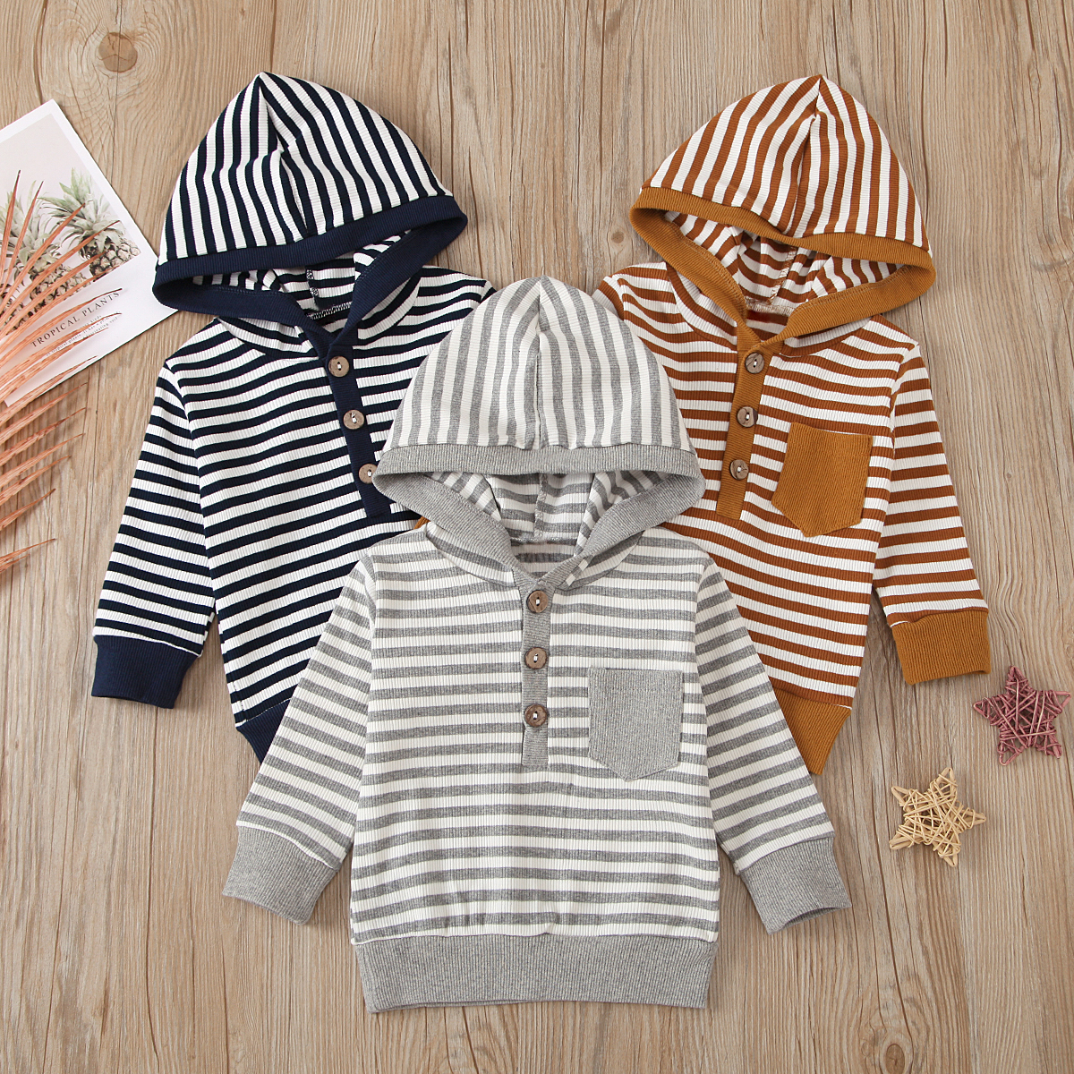 

Baby Boy casual Stripes Pullovers & Hoodies Cotton Fashion Long Sleeve Infant Clothing Outfits