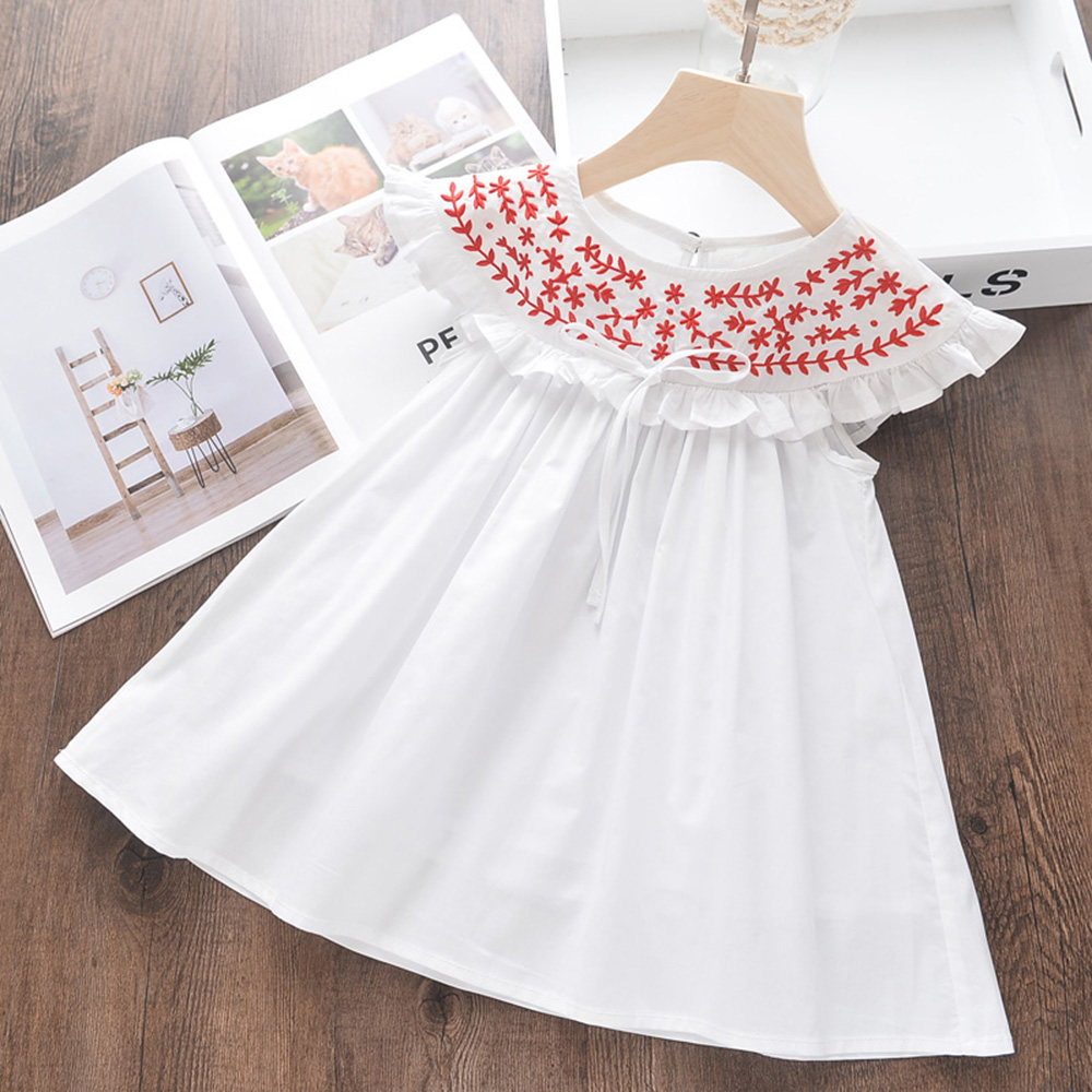 

Baby / Toddler Girl Cap-sleeve Design Ruffled Solid Dress