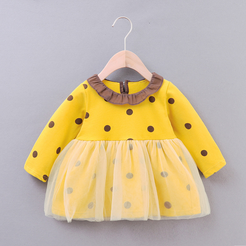 

Baby / Toddler Sweet Polka Dots Doll Collar Long-sleeve Tutu Dress