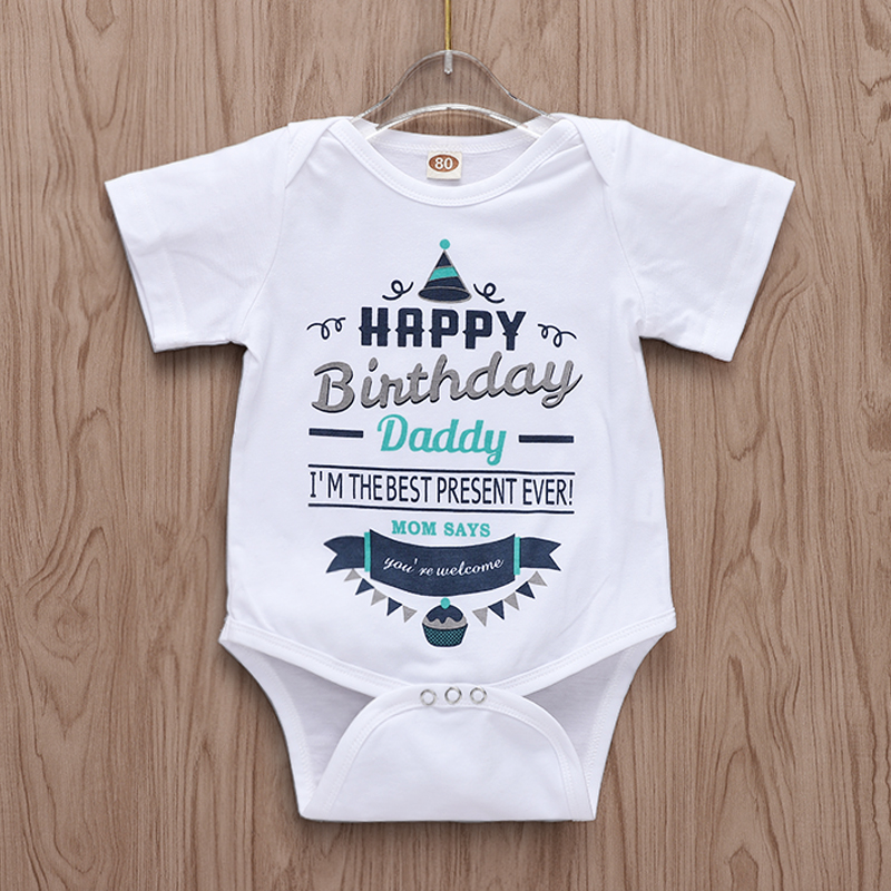 

Stylish Letter Print Romper in White for Baby