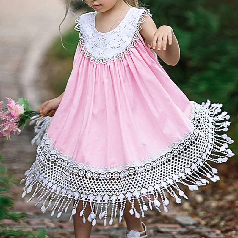 

Summer Sleeveless Tassel Girls Dresses